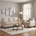 TYBOATLE 3 Piece Living Room Furniture Sets, 3 Seater Sofa and Chair Set, Cloud Couch Living Room Furniture Set, Beige Modern Sofa and Chair Set for Apartment, Home (Beige, 3+1)