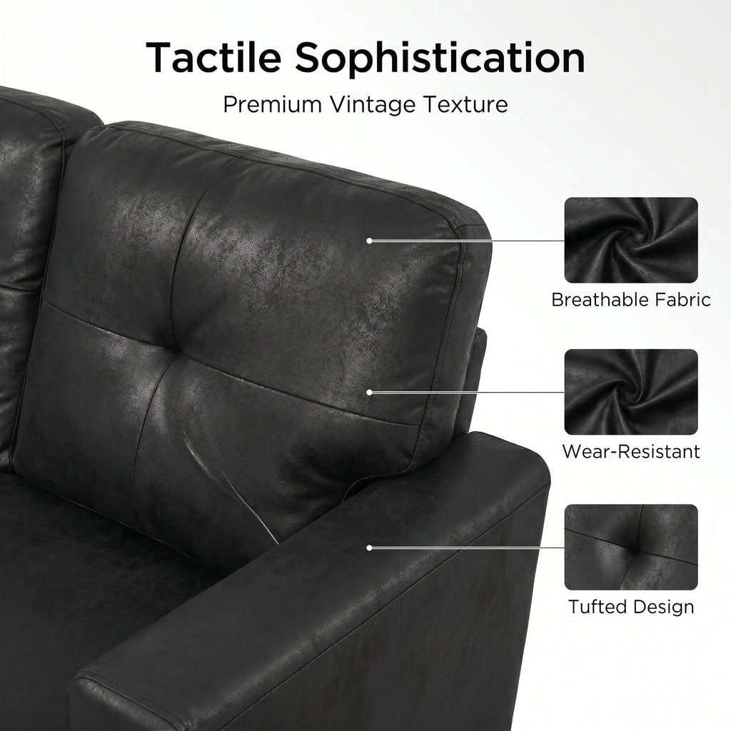 TYBOATLE Convertible Sofa Bed Couch with Reversible Storage Chaise, 71" L Shaped Pull Out Couch Bed, Comfy Linen Sleeper Sofa for Living Room, Apartment & Guest Room (Black)