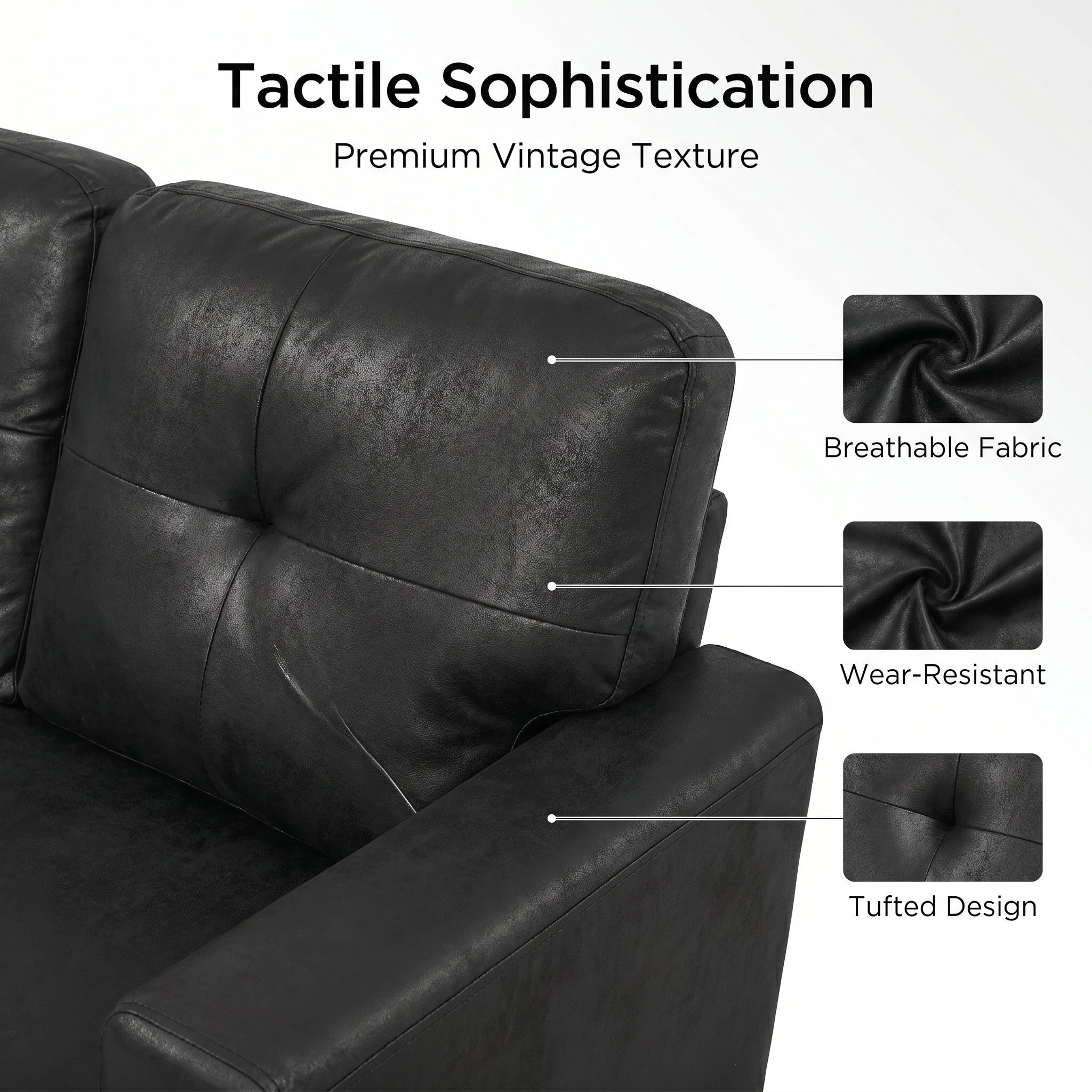TYBOATLE Convertible Sofa Bed Couch with Reversible Storage Chaise, 71" L Shaped Pull Out Couch Bed, Comfy Linen Sleeper Sofa for Living Room, Apartment & Guest Room (Black)