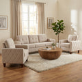 TYBOATLE 3 Piece Living Room Furniture Sets, 3 Seater Sofa and Chair Set, Cloud Couch Living Room Furniture Set, Beige Modern Sofa and Chair Set for Apartment, Home (Beige, 3+1+1)
