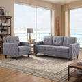 TYBOATLE 3 Piece Living Room Furniture Sets, 3 Seater Sofa and Chair Set, Cloud Couch Living Room Furniture Set, Grey Modern Sofa and Chair Set for Apartment, Home (Grey, 3+1)