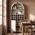 CHYMSUN 71’’ Arched Bar Cabinet with 18-Bottle Wine Rack, Liquor Storage Cabinet