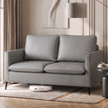 TYBOATLE Faux Leather Loveseat Sofa, Small 2 Seater Couch for Small Spaces (Grey, 1)