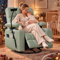 HOPUBUY Power Rocking Recliner Nursery w/Adjustable Armrest Lumbar Headrest Charging Night Light Smart Cup Holder, Modern Swivel Rocker ,Nursing Glider Chair for Breastfeeding Living Room