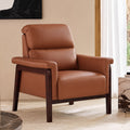JIASTING Oversized Leather Accent Chair, Sofa Chair with Wooden Legs & High Backrest