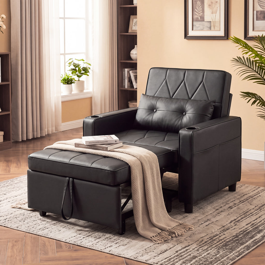 JIASTING Convertible Sleeper Chair Bed, Fold Out Futon Sofa Bed for Living Room