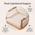 JIASTING Farmhouse Dining Chairs Set of 4 with Bobbin Spindle, Padded Armrest, Linen, Natural Wood