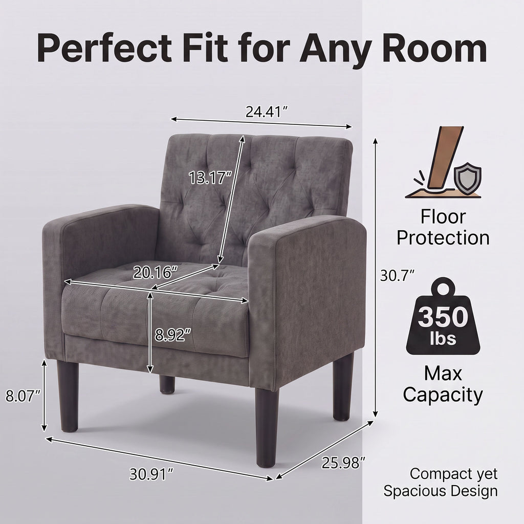 JIASTING Living Room Accent Chairs Set of 2, Upholstered Armchairs for Bedroom, Dorm