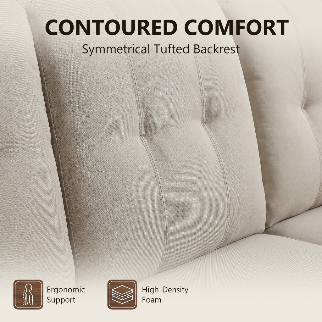 TYBOATLE 3 Piece Living Room Furniture Sets, 3 Seater Sofa and Chair Set, Cloud Couch Living Room Furniture Set, Beige Modern Sofa and Chair Set for Apartment, Home (Beige, 3+1+1)