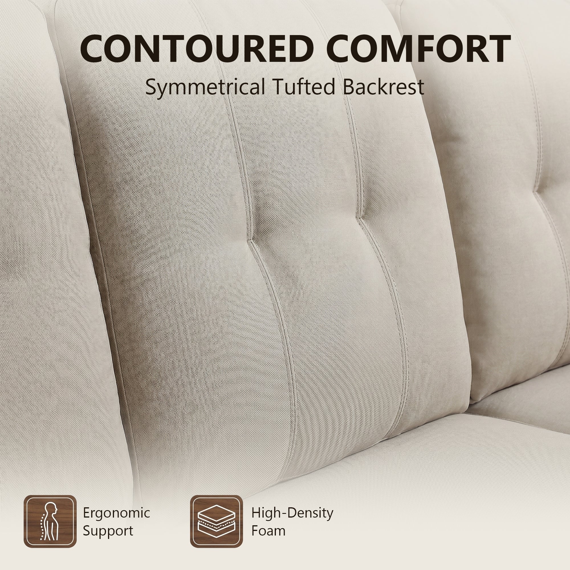 TYBOATLE 3 Piece Living Room Furniture Sets, 3 Seater Sofa and Chair Set, Cloud Couch Living Room Furniture Set, Beige Modern Sofa and Chair Set for Apartment, Home (Beige, 3+1+1)