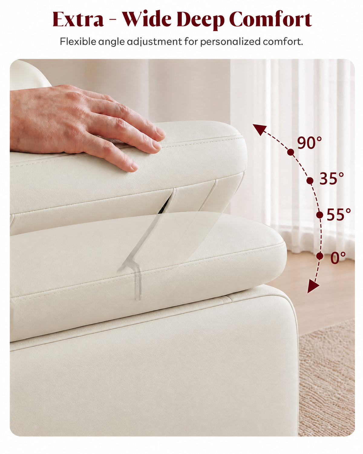 HOPUBUY Manual Nursery Rocking Recliner with Adjustable Armrests, White 360° Swivel Glider, 0–90° Foldable Armrests, Built-in Footrest, Modern 135° Reclining Chair for Nursing Breastfeeding Bedroom