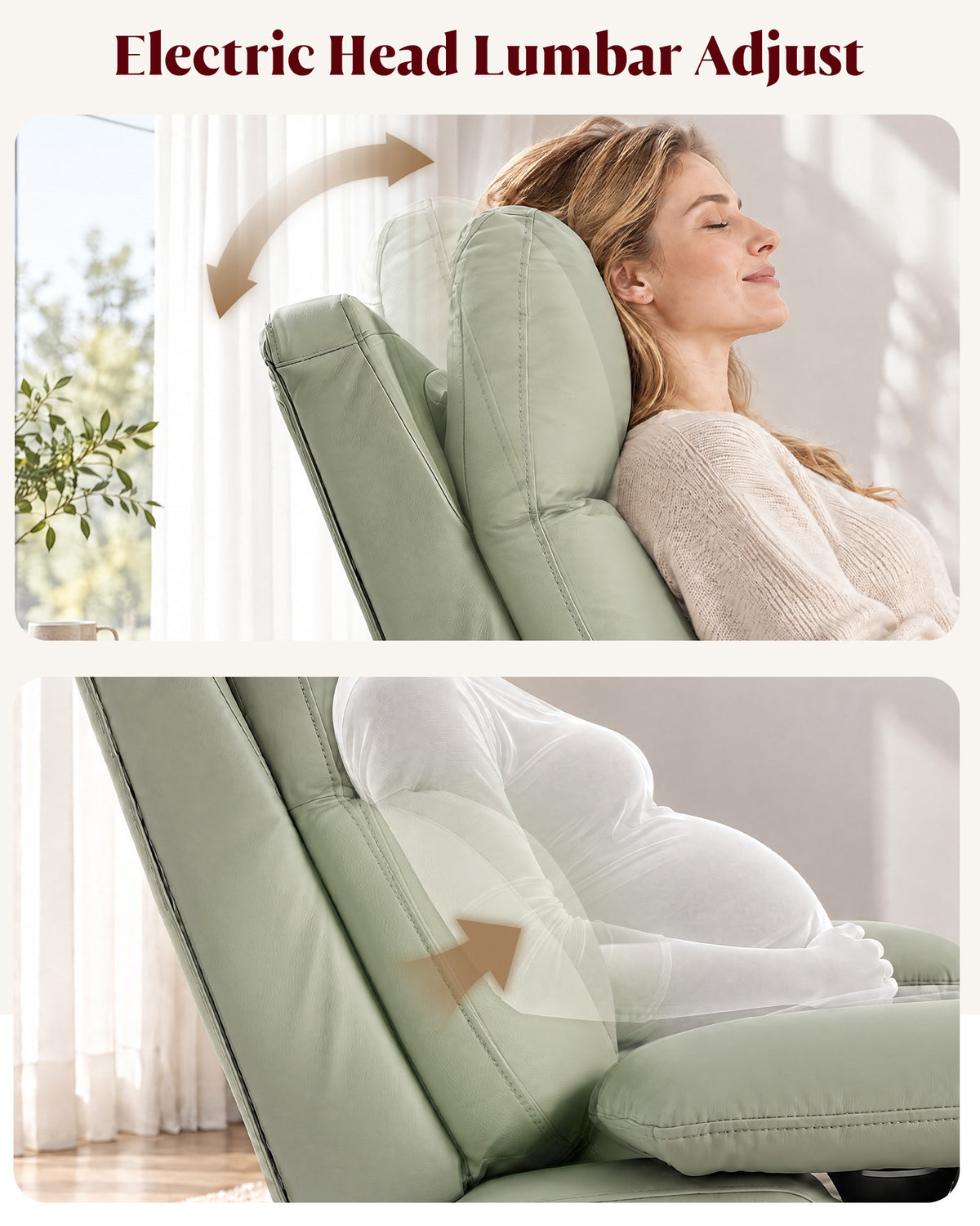 HOPUBUY Power Rocking Recliner Nursery w/Adjustable Armrest Lumbar Headrest Charging Night Light Smart Cup Holder, Modern Swivel Rocker ,Nursing Glider Chair for Breastfeeding Living Room