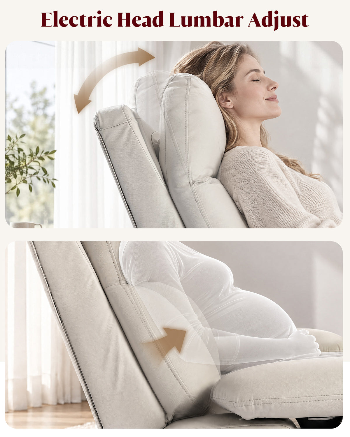 HOPUBUY Power Rocking Recliner Nursery w/Adjustable Armrest Lumbar Headrest Charging Night Light Smart Cup Holder, Modern Swivel Rocker ,Nursing Glider Chair for Breastfeeding Living Room
