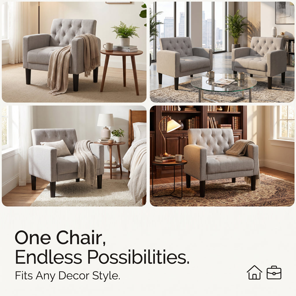 JIASTING Living Room Accent Chairs Set of 2, Upholstered Armchairs for Bedroom, Dorm