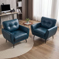 CHYMSUN Set of 2 Accent Chairs, Faux Leather Living Room Chairs, Tufted Arm Chairs