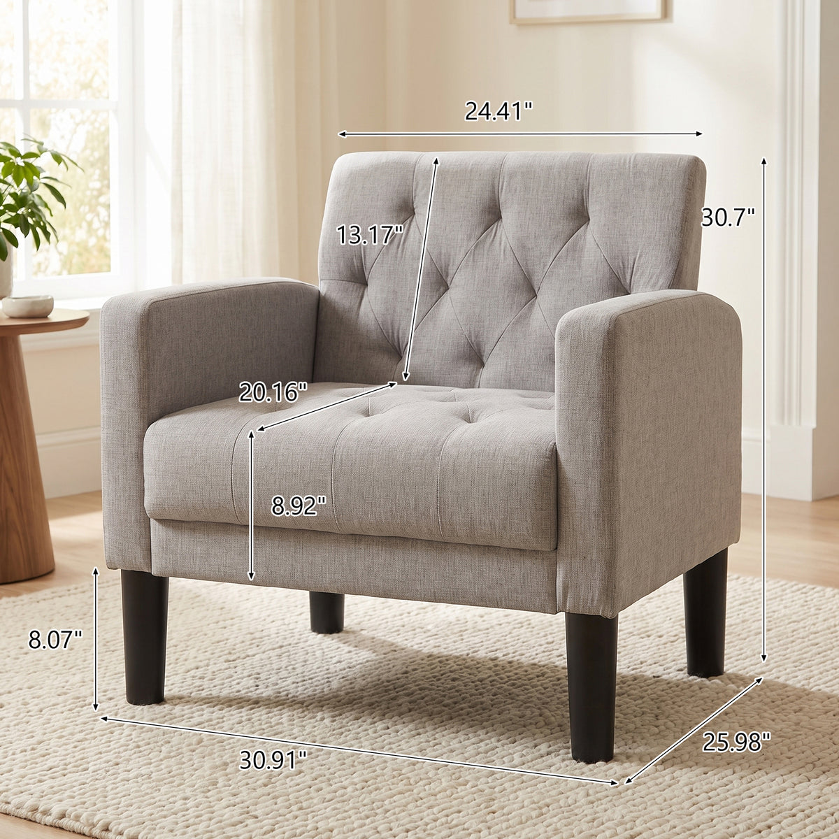 JIASTING Living Room Accent Chairs Set of 2, Upholstered Armchairs for Bedroom, Dorm