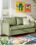 TYBOATLE Faux Leather Modern Small Couches for Small Spaces, Comfy Upholstered Love Seat for Bedroom, 2 Seater Mini Couch for Apartment, Dorm, Office, Green