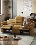 TYBOATLE Power Recliner Sofa, 3 Seater Electric Reclining Sofa with Dual Motors and Remote Control, Chenille Recliner Couch w/ Side Pockets for Living Room, RV, Game Room, Home Theater, 76.5" Wide (Brown)