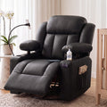 HOPUBUY Power Leather Home Theater Recliner w/Motorized Adjustable Armrests 320° Swivel M1 M2 Memory Remote Oversized Movie Theater Chair w/ Storage Pockets Cup Phone Holder for Living Room