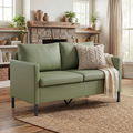 LAZZO 51" Linen Fabric Loveseat, Modern 2-Seater Small Sofa with Iron Legs for Apartment, Bedroom, Office, Green