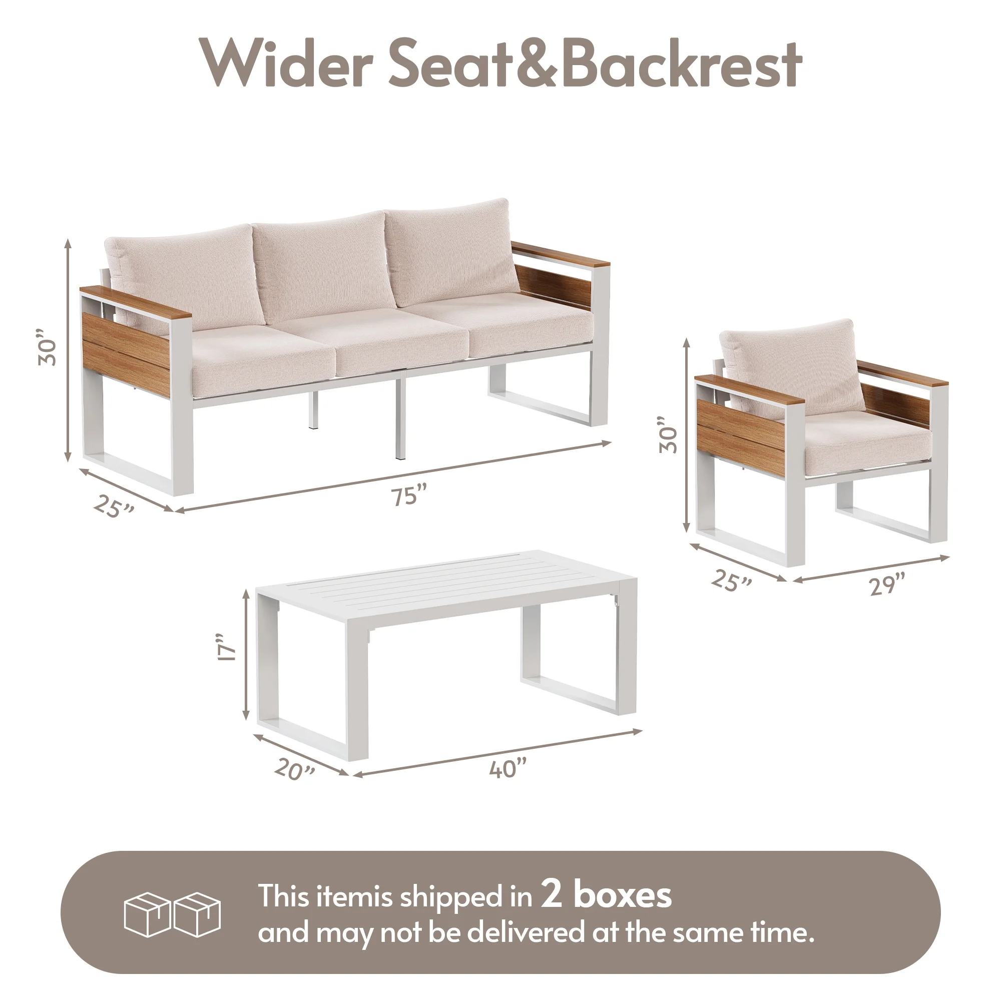 LAZZO 5-Seat Outdoor Patio Conversation Set, Rust-Proof Aluminum Furniture with All-Weather Olefin Cushions for Garden & Patio