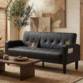 TYBOATLE 62" W Leather Loveseat w/ 2 USB, Tufted Small Love Seat for Small Space