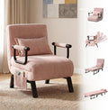 TYBOATLE Sleeper Chair Bed, Comfy Convertible Sleeper Futon Chairs for Adults, 5 in 1 Folding Bed Chair with Adjustable Backrest & Side Pockets & Pillow, Cozy Small Sofa for Small Spaces (Pink)