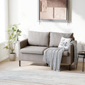 TYBOATLE Modern Small Loveseat Sofa Couch for Living Room, 51 Inch Upholstered 2-Seater Love Seats w/Iron Legs for Compact Small Space, Apartment, Bedroom, Dorm, Office (Beige)