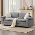 TYBOATLE Large Premium Kapok Fiber Sectional Couch Love Seat, Comfy Cloud Couch w/Adjustable Wider Armrest, Deep Seat Upholstered Modular Sofa for Living Room, Apartment, Grey