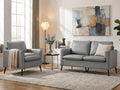 TYBOATLE Faux Leather Loveseat and Accent Chair, 2 Pieces Living Room Furniture Sets