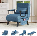 TYBOATLE Sleep Chair Bed, Folding Sleeper Chairs for Adults (Azure Blue) Comfy, Cozy, Convertible, 5 in 1, Adjustable Backrest, Side Pockets, Pillow, Small Spaces, Office, Dorm