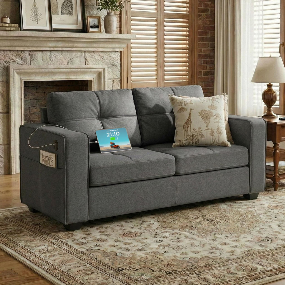 TYBOATLE 65" Small Couches for Bedroom, Modern Tufted Comfy Loveseat