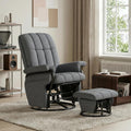 JIASTING 360° Swivel Recliner Chair with Ottoman & Double Side Pockets, Nursing Glider Rocking Recliner Chair, Gliding Chairs for Nursery, Living Room, Bedroom, Office (Gray)