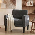 TYBOATLE Dark Grey Accent Chairs Set of 2, Tufted Armchairs for Living Room