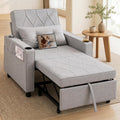 TYBOATLE Sleeper Chair for Adults, Convertible Pull Out Sofa Bed with Charging, Grey | Cup Holders, Side Pockets, Living Room, Bedroom, Small Space