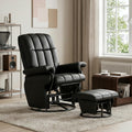 JIASTING 360° Swivel Recliner Chair, Nursing Glider Rocking Recliner Chair with Ottoman & Side Pockets, Gliding Chair for Nursery, Office, Living Room, Bedroom, Metal Frame