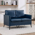 TYBOATLE Faux Leather Loveseat Sofa, Small 2 Seater Couch (Blue, 1) TYBOATLE, Mid-Century Modern, Comfy, Small Spaces, Living Room, Bedroom, Apartment, Office, Dorm