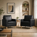 JIASTING Faux Leather Accent Chair Set of 2, Modern Armchair for Living Room