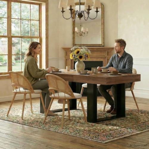TYBOATLE Extendable Dining Table Set for 4, 5 Piece Dinner Table Set