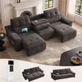 110” Electric Extendable Couch, Home Theater Seating, Reclining Sofa Bed