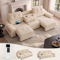 110” Electric Extendable Couch, Home Theater Seating, Reclining Sofa Bed