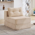 TYBOATLE Folding Sofa Bed, Convertible Sleeper Chair with Back Support and Pillow, Fold Out Floor Chair Bed, Comfy Foldable Mattress Futon Couch for Living Room, Bedroom (Cream Beige, Single Seat)