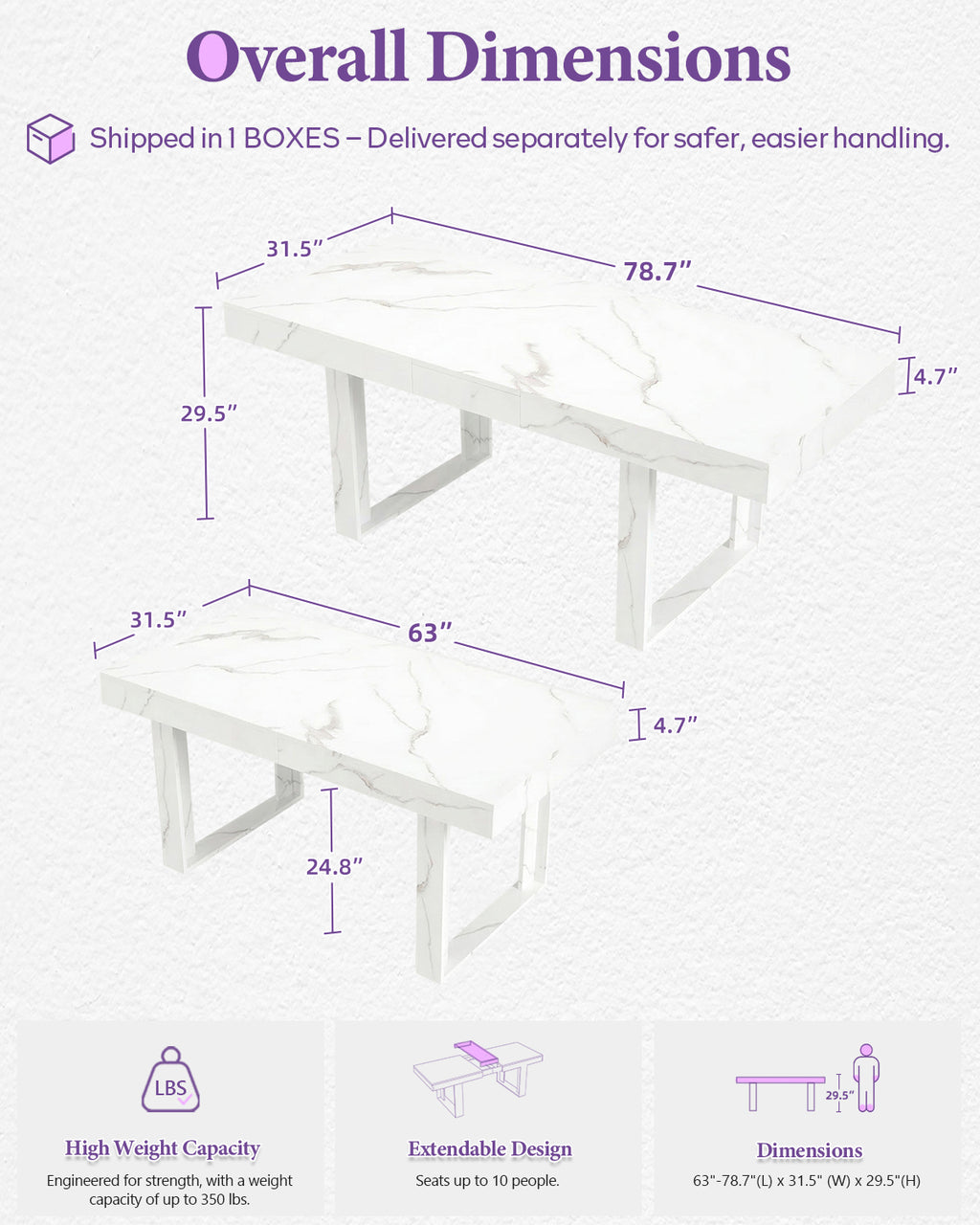 TYBOATLE 71''-87'' Extendable Dining Table Set for 4, Farmhouse Wooden Dining Room Table Set, 5 Piece Dinner Table Set with Upholstered Rattan Dining Chairs (Natural & White, 71''-87''- 4 Chairs)