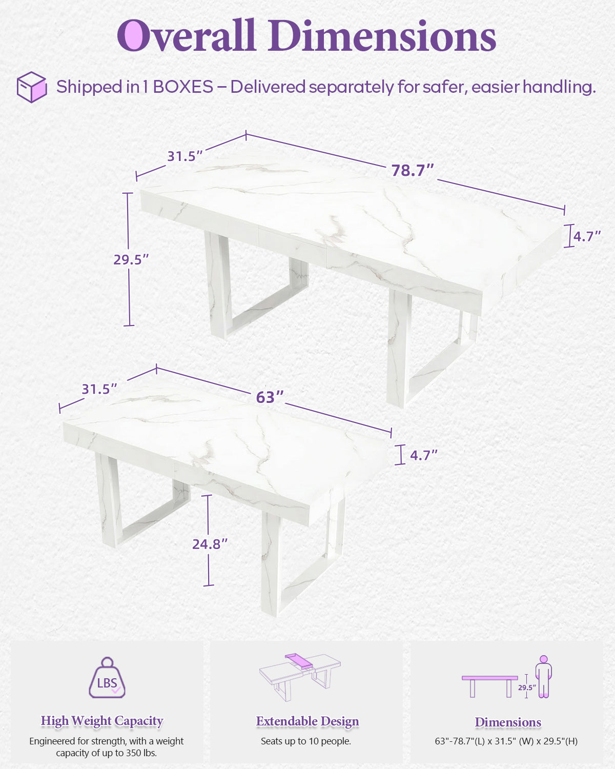 TYBOATLE 71''-87'' Extendable Dining Table Set for 4, Farmhouse Wooden Dining Room Table Set, 5 Piece Dinner Table Set with Upholstered Rattan Dining Chairs (Natural & White, 71''-87''- 4 Chairs)