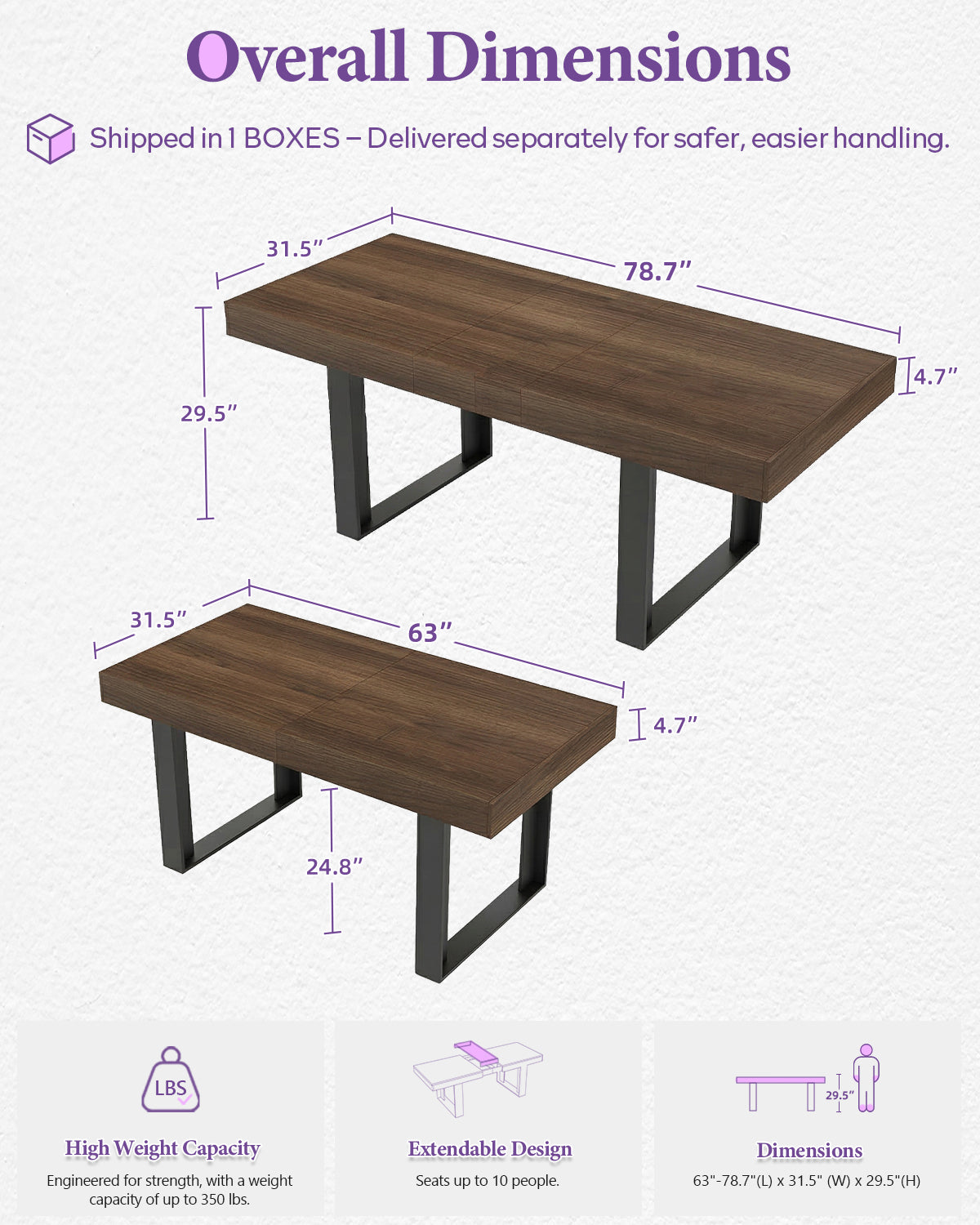 TYBOATLE 71''-87'' Extendable Dining Table Set for 6, Farmhouse Wooden Dining Room Table Set, 7 Piece Dinner Table Set with Upholstered Rattan Dining Chairs (Brown & White, 71''-87''- 6 Chairs)