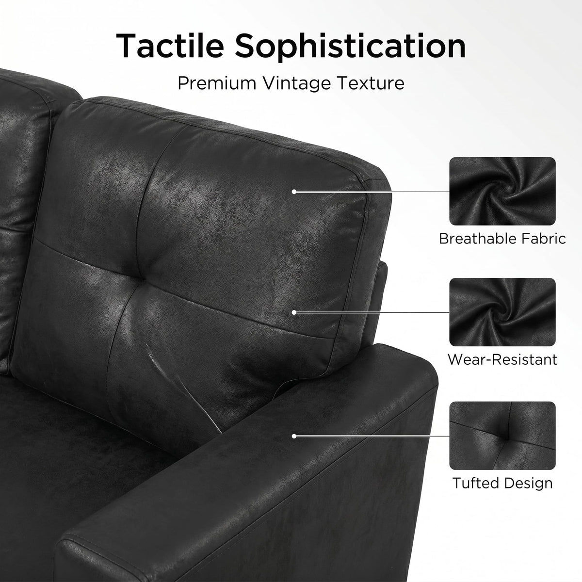 TYBOATLE Convertible Sofa Bed Couch with Reversible Storage Chaise