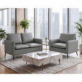 CHYMSUN Faux Leather Love Seat and Accent Chair, 2 Seater Couch, Grey