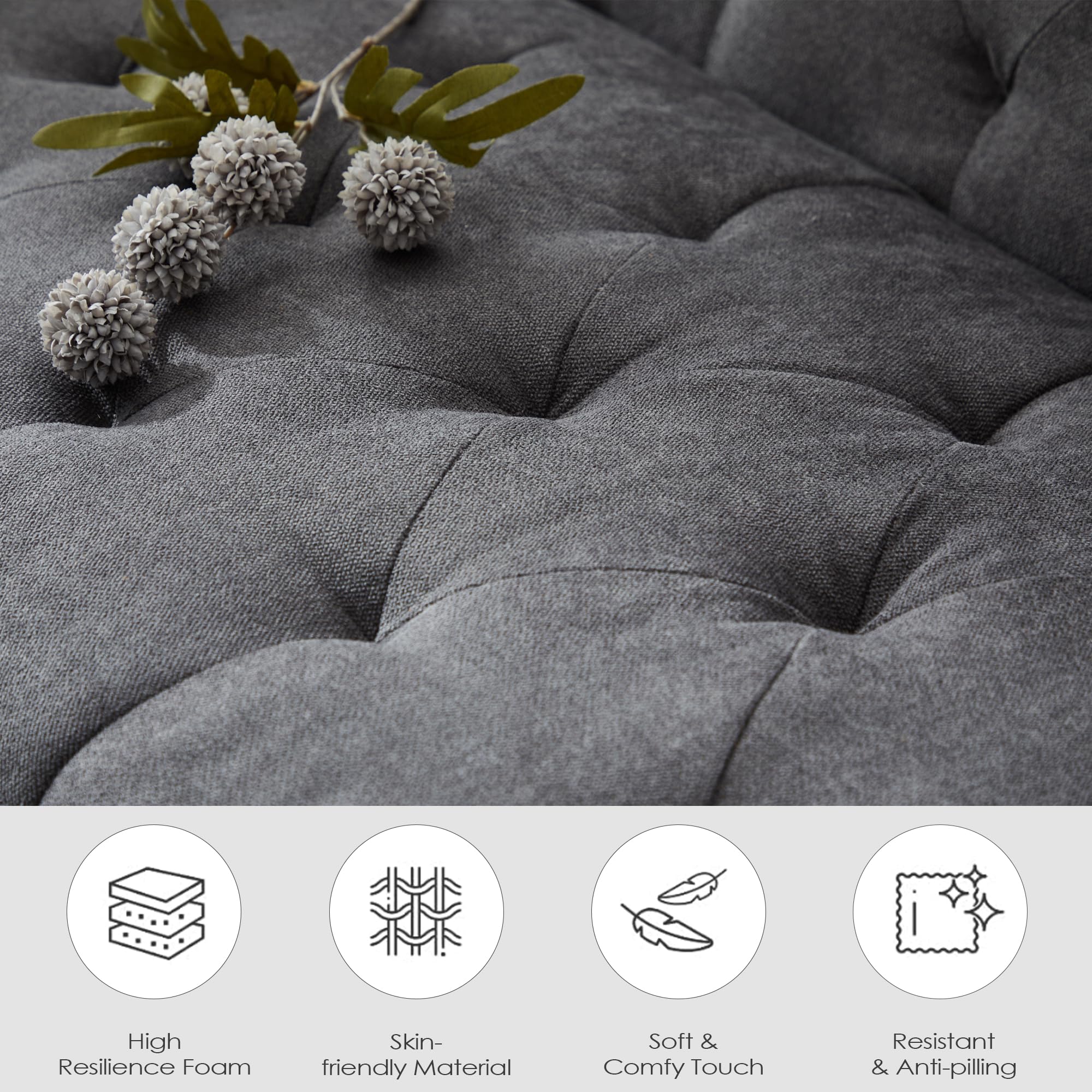 TYBOATLE 62" W Loveseat Sofa w/ 2 USB Charger Ports and 2 Cupholders, Mid-Century Modern Tufted Linen Fabric Small Love Seat Couches for Compact Living Room, Bedroom, Apartment, Dorm (1, Dark Grey)