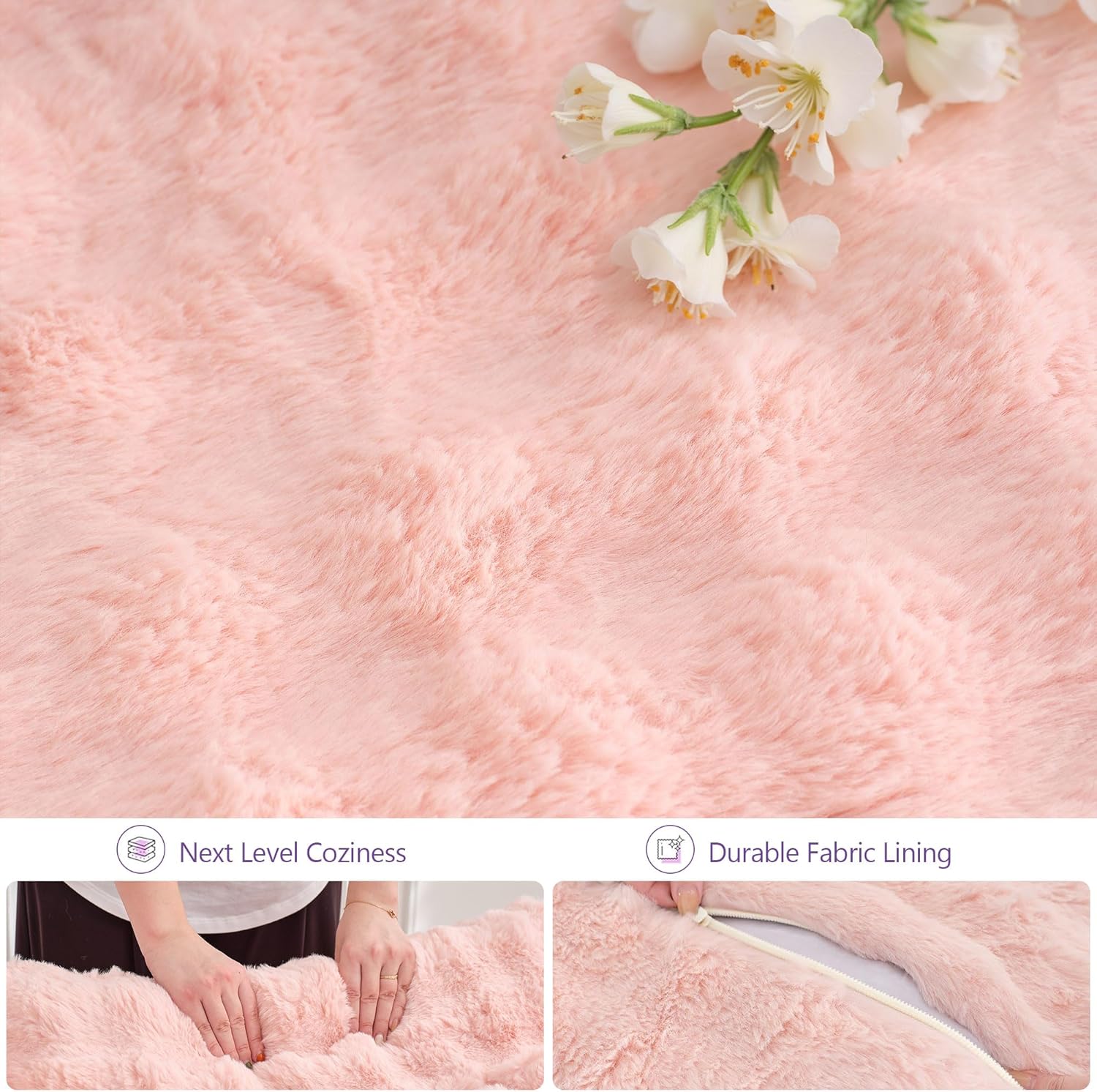 83’’ Oversized Round Sofa Bed w/Deep Seat, Round Chaise Lounge Chair Indoor w/Memory Foam, Comfy Fluffy Plush Cloud Couch w/Double Cushion, Circle Couch Bed for Livingroom, Bedroom (Pink)