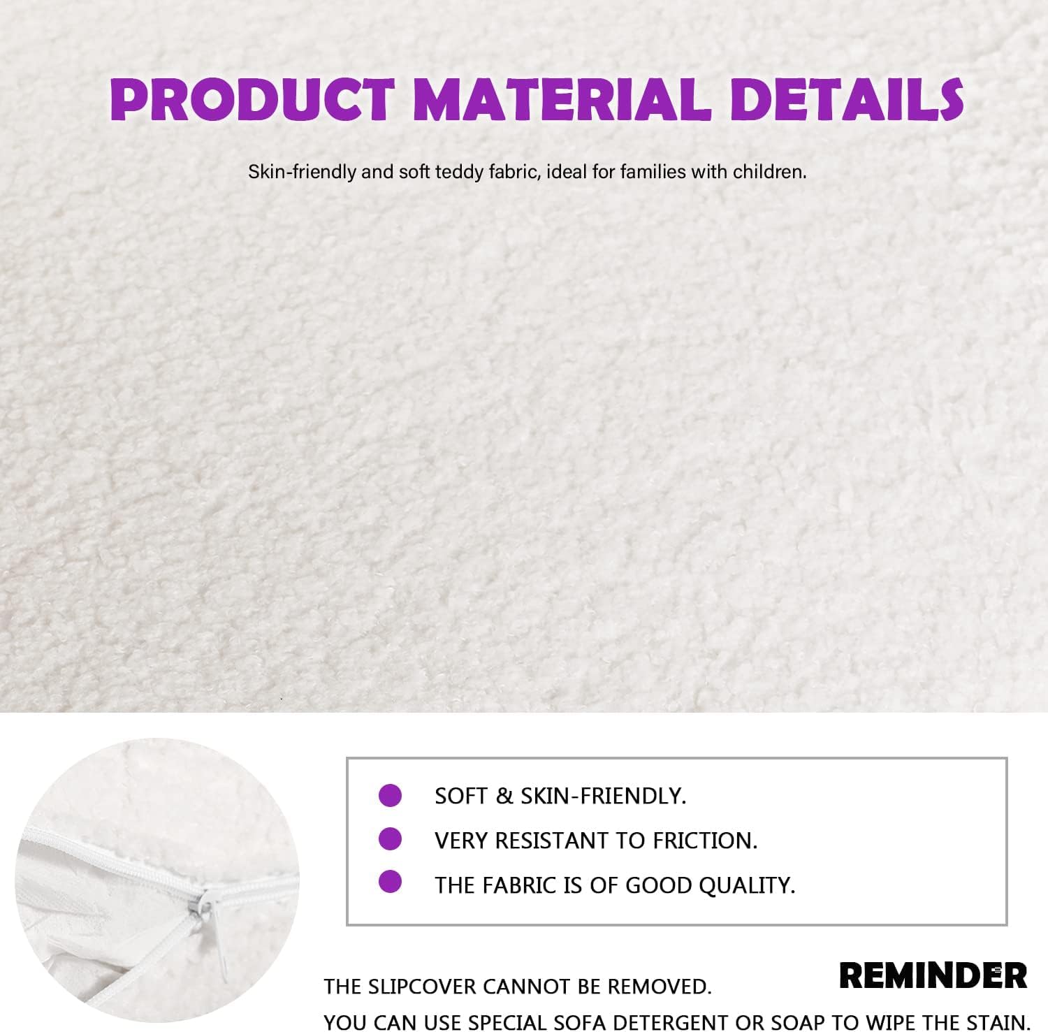 TYBOATLE Accent Chairs Set of 2, Modern Fabric Living Room Arm Chairs, Furry Cozy Upholstered w/Side Pocket, Comfy Waiting Room Chairs for Bedroom, Office, White